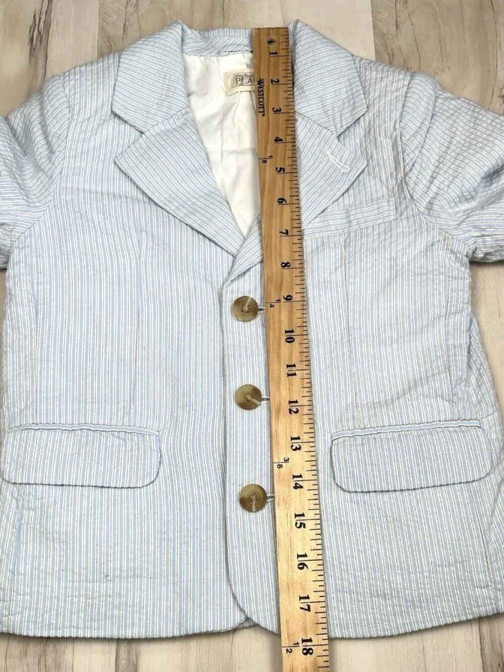 VTG THE CHILDREN'S PLACE TCP Boys 24M 3T Blue Seersucker 2pc SUIT Jacket Pants - Picture 5 of 14